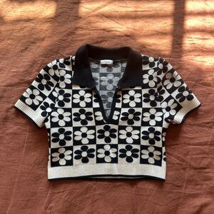 floral checkered colored crop top